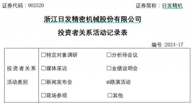 日发精机接待多家机构调研称大规模设备更新有积极推动作用(图1)